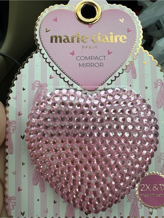 Other - Marie Claire Pink Heart Compact Mirror